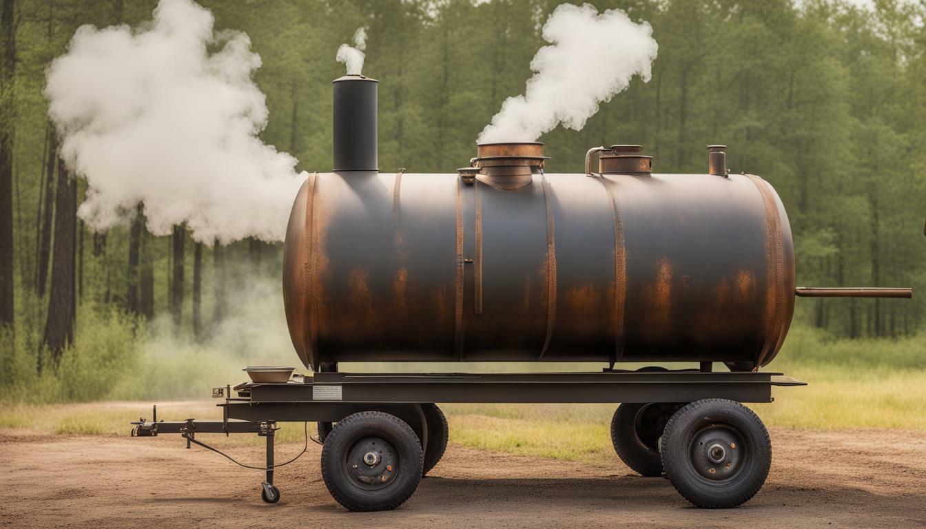 Oil Tank Smoker on Wheels