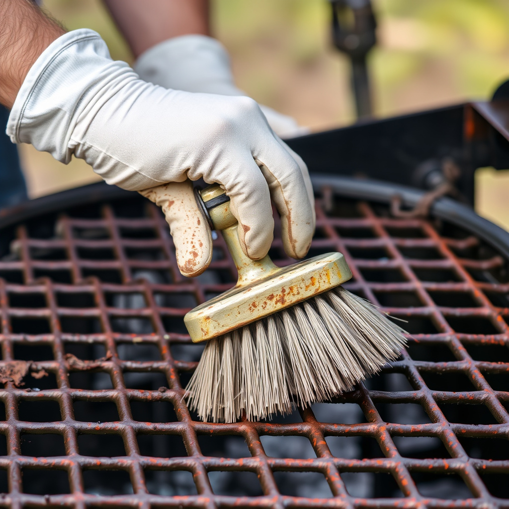 Manual Cleaning Techniques for a Rusty Grill