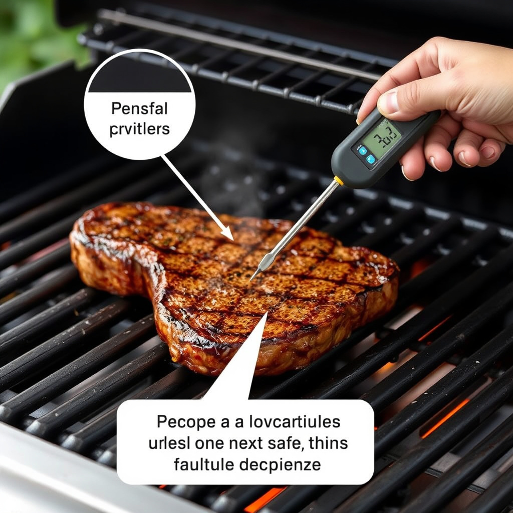 Correct Placement of Meat Thermometer on the Grill