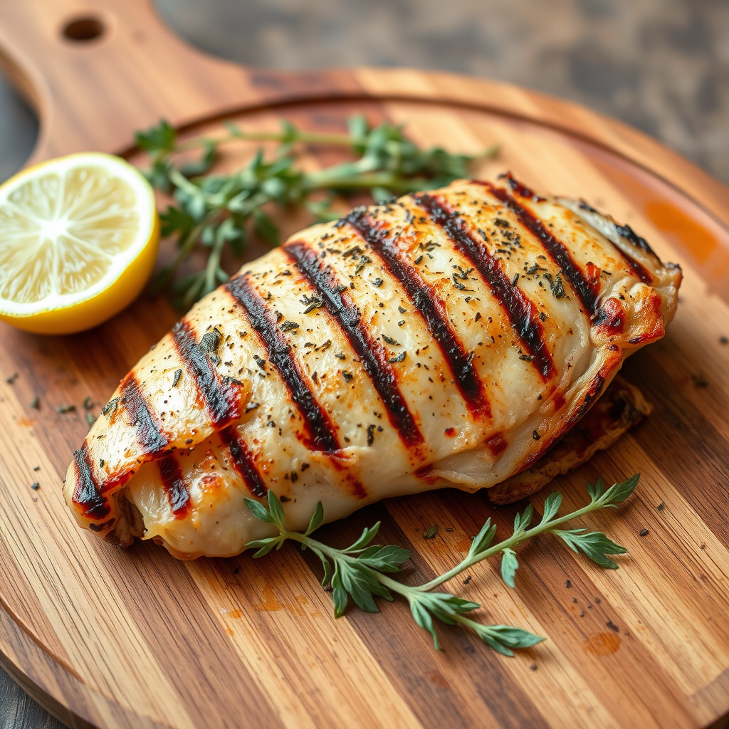 Resting and Serving Grilled Chicken Breast