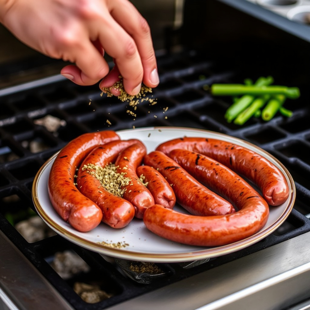 Preparing Sausages for the Grill