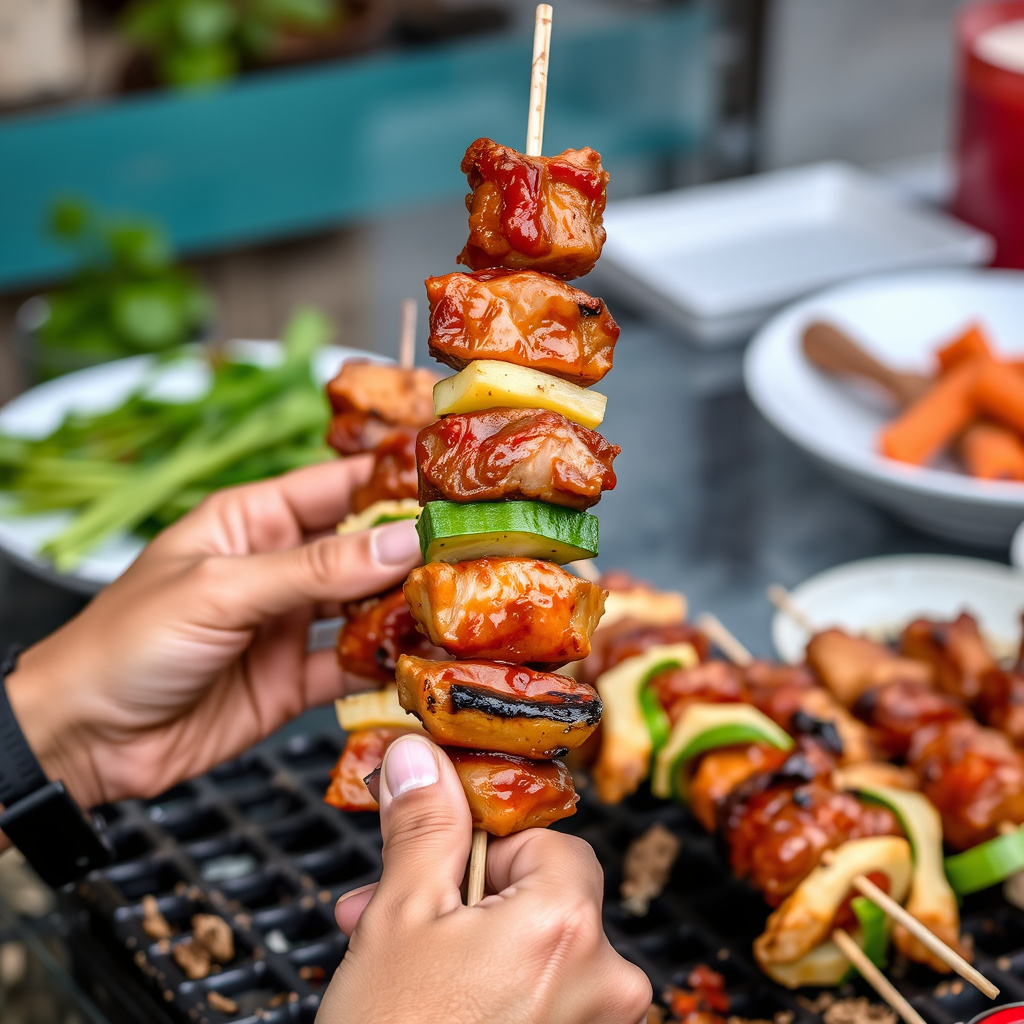Preparing and Threading Kabobs