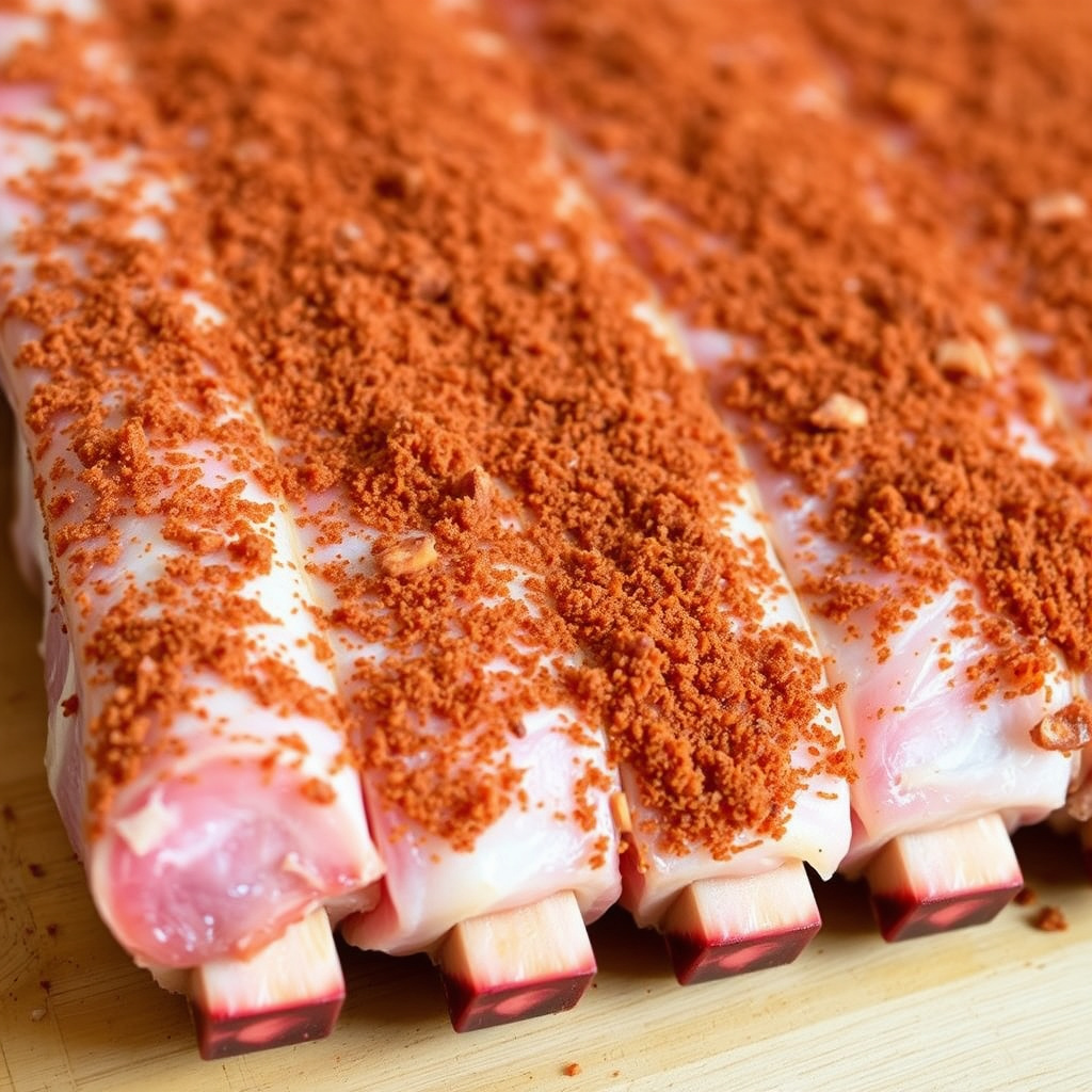 Applying the Dry Rub to Ribs