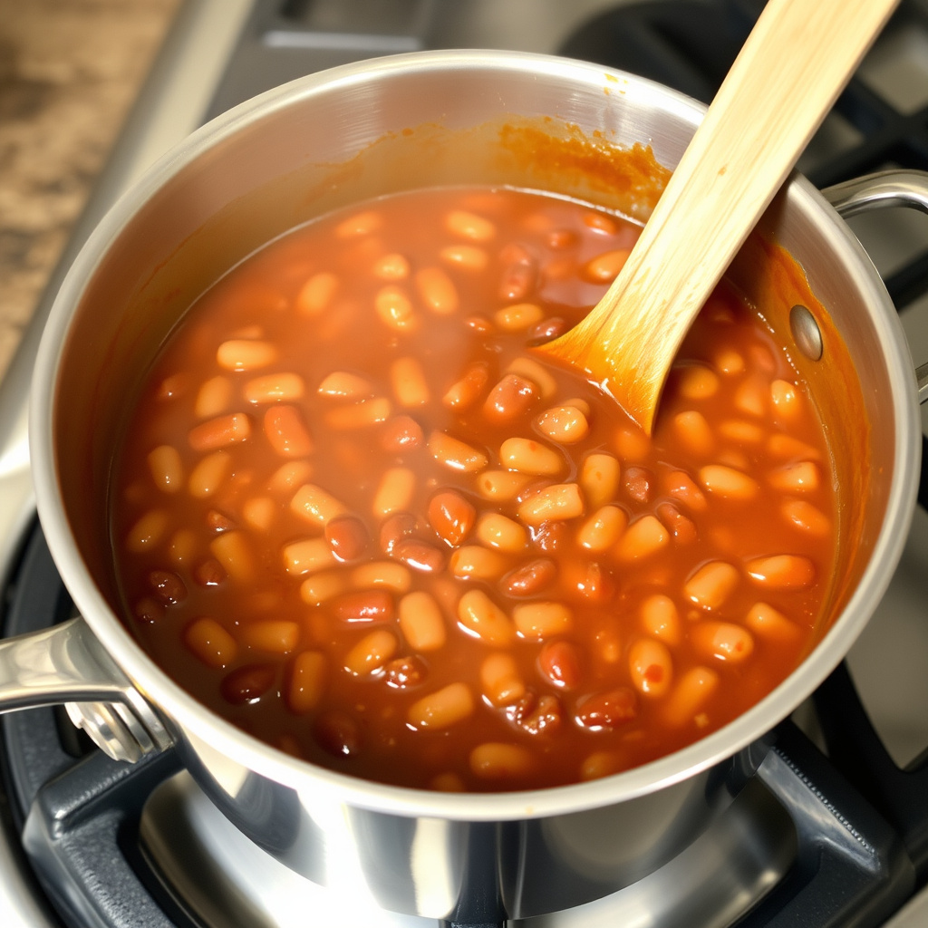 Crafting the Sauce for Baked Beans at BBQ