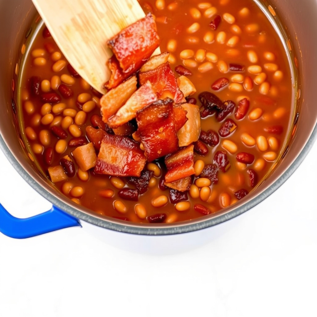 Adding Meat and Flavor Enhancers for BBQ Baked Beans