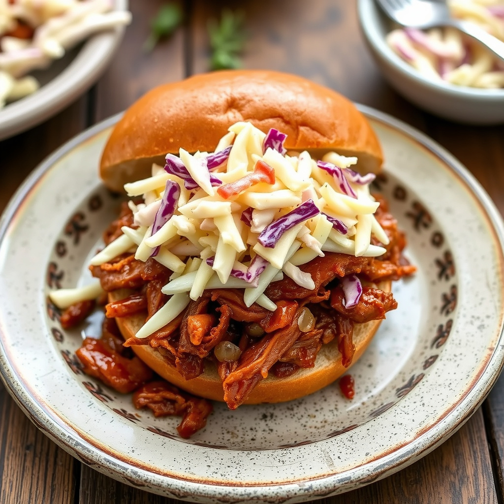 Serving Coleslaw with Pulled Pork