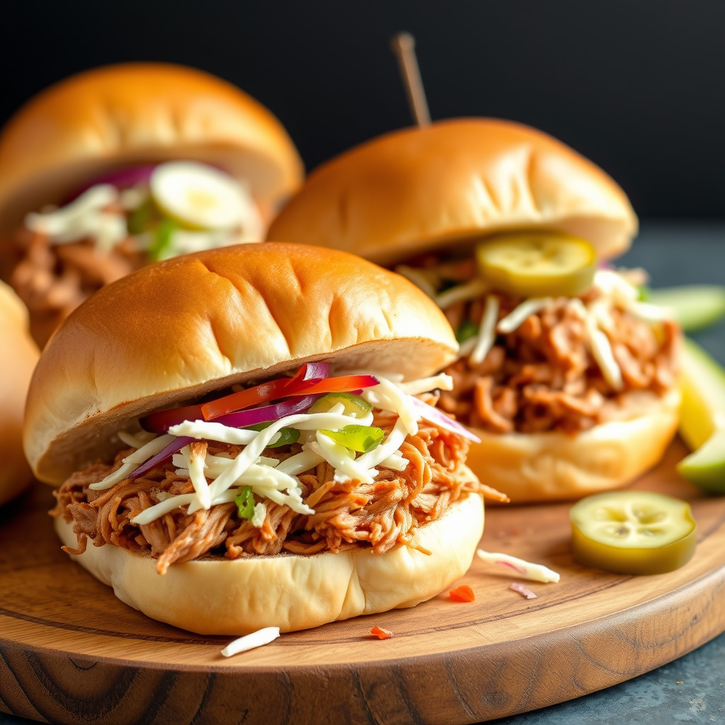 Assembling and Serving Pulled Pork Sandwiches