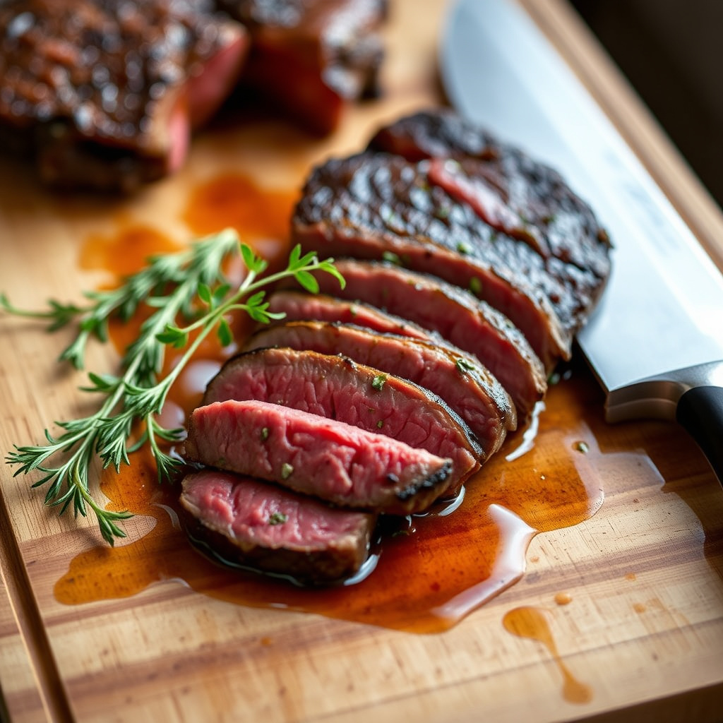 Resting and Serving Medium Rare Steak