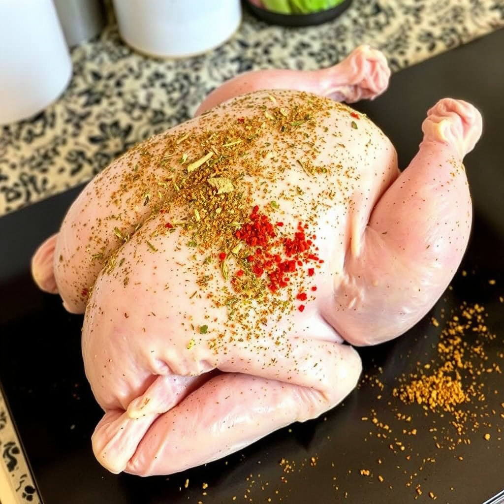 Seasoning and Flavoring Spatchcocked Chicken
